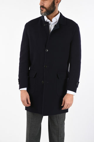 virgin wool and cashmere reversible coat