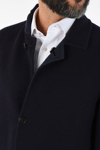 virgin wool and cashmere reversible coat