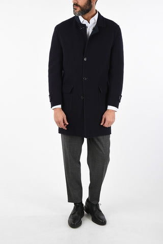 virgin wool and cashmere reversible coat