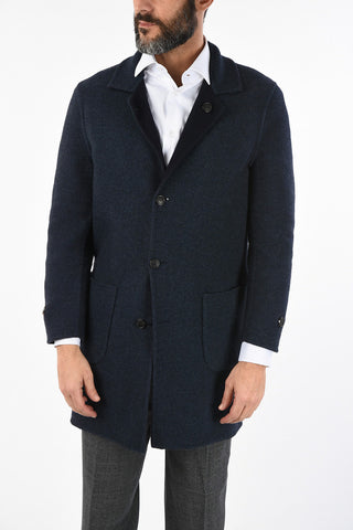 virgin wool and cashmere reversible coat