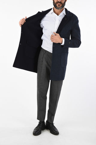 virgin wool and cashmere reversible coat