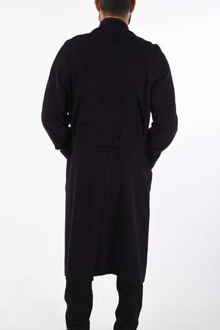 plain herringbone virgin wool double breasted Chesterfield coat