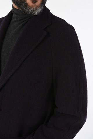 plain herringbone virgin wool double breasted Chesterfield coat