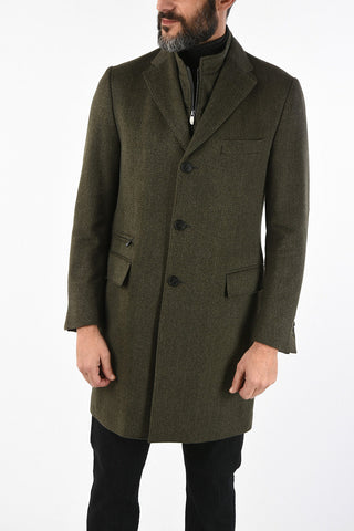 ID plain herringbone virgin wool IDENTITY coat