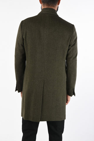 ID plain herringbone virgin wool IDENTITY coat