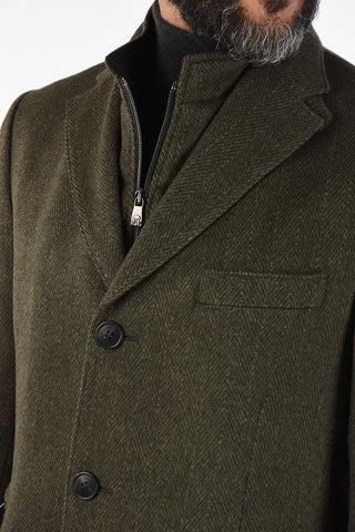 ID plain herringbone virgin wool IDENTITY coat