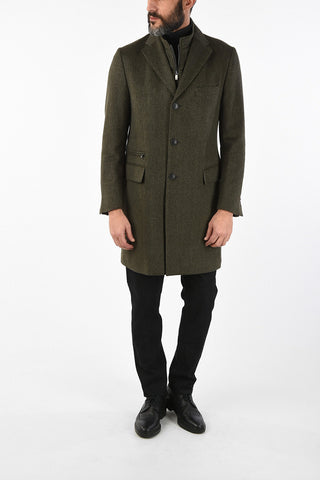 ID plain herringbone virgin wool IDENTITY coat