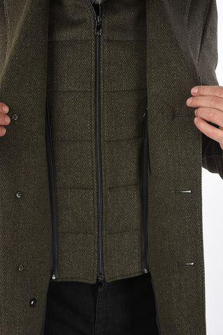 ID plain herringbone virgin wool IDENTITY coat