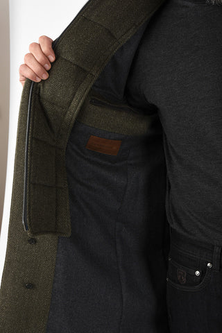 ID plain herringbone virgin wool IDENTITY coat