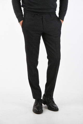 virgin wool Stretch ACADEMY single pleat trousers