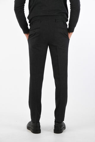 virgin wool Stretch ACADEMY single pleat trousers