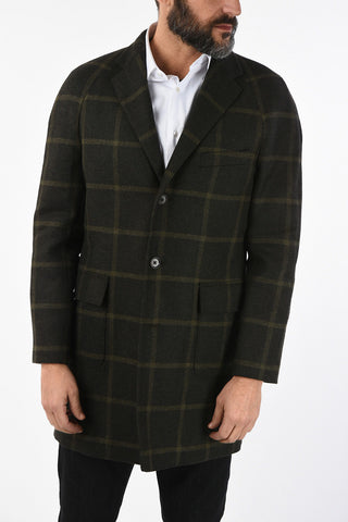 CC COLLECTION cappotto overcheck herringbone in lana vergine