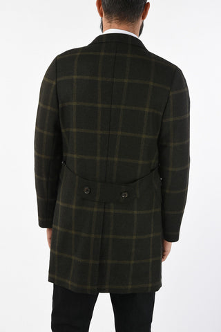 CC COLLECTION cappotto overcheck herringbone in lana vergine
