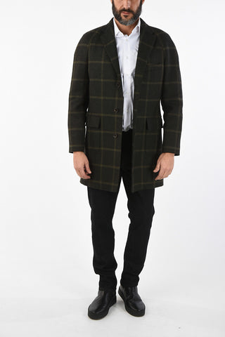 CC COLLECTION cappotto overcheck herringbone in lana vergine