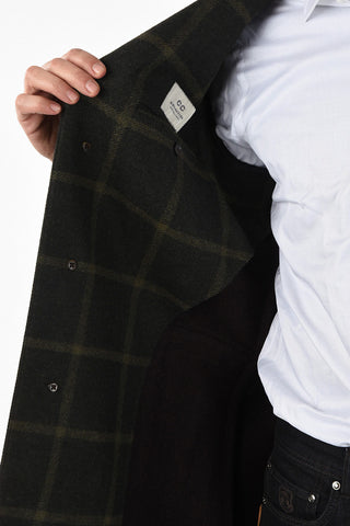 CC COLLECTION cappotto overcheck herringbone in lana vergine