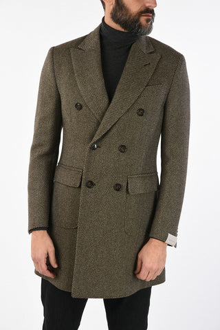 virgin wool double breasted Chesterfield coat