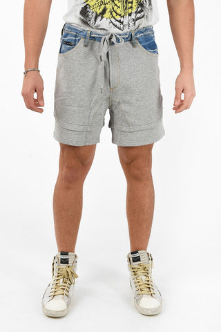 Sweat Shorts with Denim Details