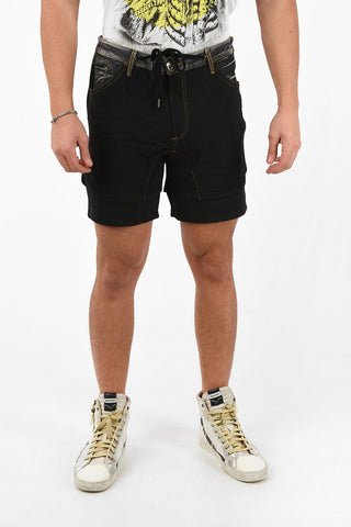 Sweat Shorts with Denim Details