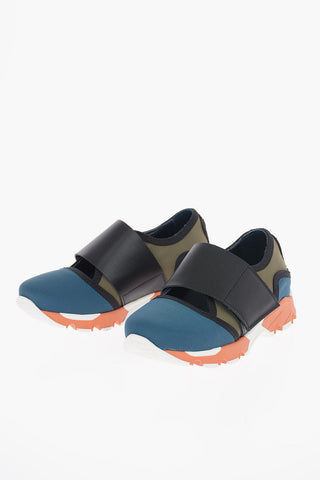 Fabric Slip On With Leather Details