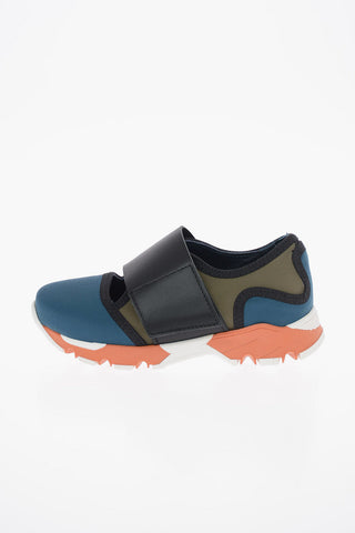 Fabric Slip On With Leather Details
