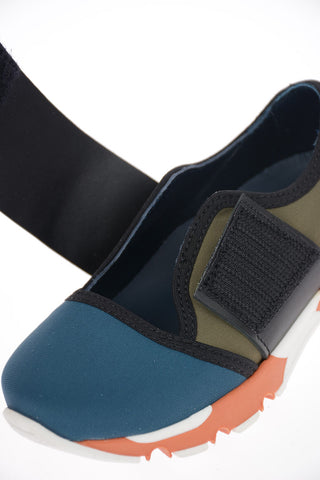 Fabric Slip On With Leather Details