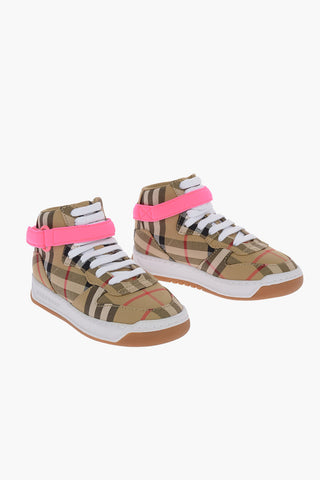 Check HighTop Snakers with leather Details