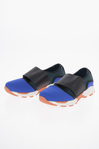 Fabric Slip On With Leather Details