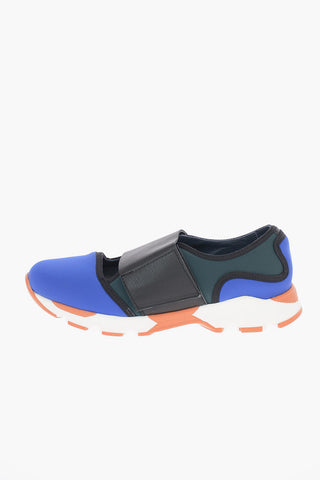 Fabric Slip On With Leather Details