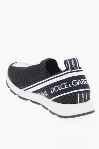 Fabric Slip On Sneakers With Leather Detail