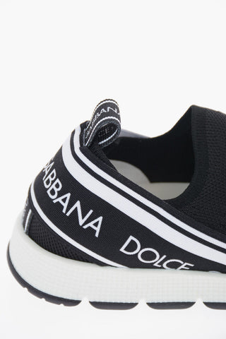 Fabric Slip On Sneakers With Leather Detail