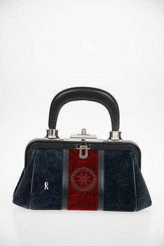 velvet Mini Bag with Leather