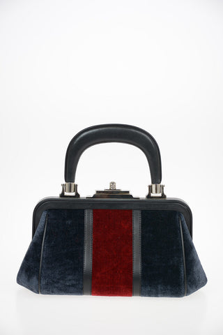 velvet Mini Bag with Leather