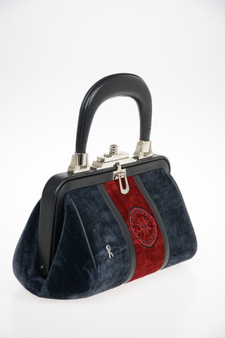 velvet Mini Bag with Leather