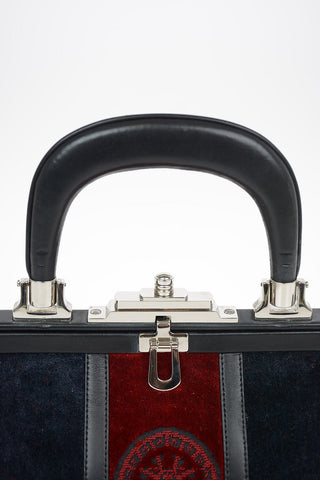 velvet Mini Bag with Leather