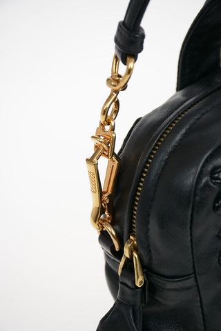 Braided Leather Bowler Bag with Removable Shoulder Strap
