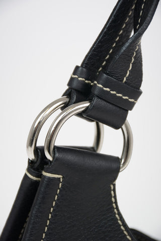 Fabric Mini Bag with Leather Details