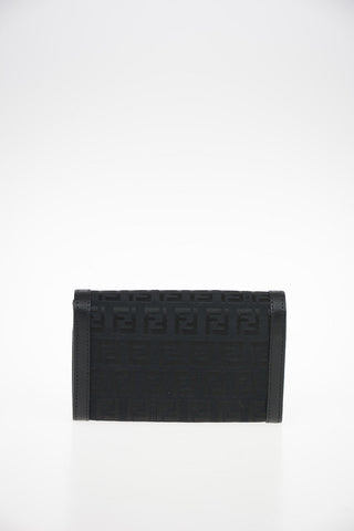 Fabric Logo Wallet with Leather Details