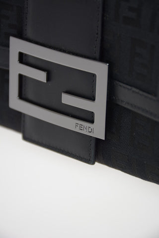 Fabric Logo Wallet with Leather Details