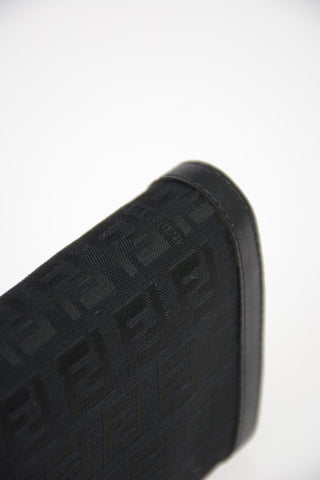 Fabric Logo Wallet with Leather Details