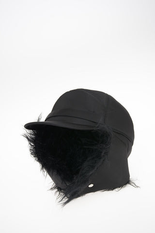 faux fur Trapper With Leather Details