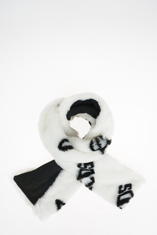 166x25cm Faux Fur Logo Scarf