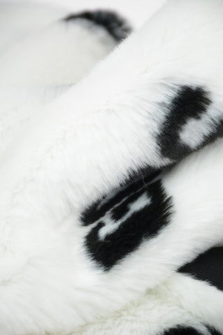 166x25cm Faux Fur Logo Scarf