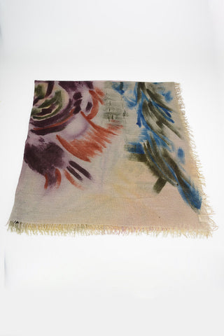 150x145cm cashmere and Silk CLARA Scarf with Fringed