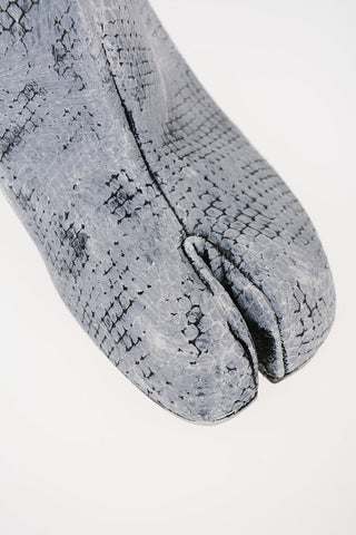 MM22 7cm Snakeskin-Effect TABI Heeled Boot With Zip Closure