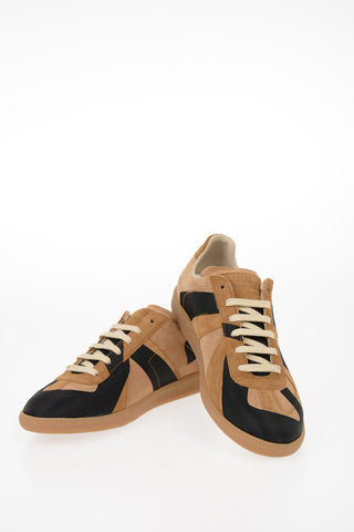 MM22 REPLICA Buffed Calfskin and Suede Low-Top Sneakers
