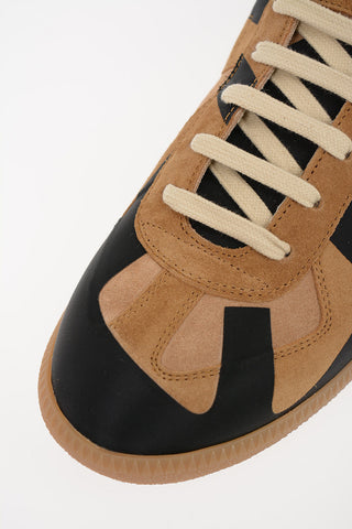 MM22 REPLICA Buffed Calfskin and Suede Low-Top Sneakers