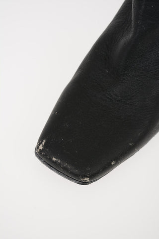 MM6 Vintage Effect Leather Ankle Boots