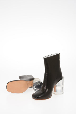MM6 11cm Tin Can Heel Buffeted Leather Ankle Boot