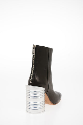 MM6 11cm Tin Can Heel Buffeted Leather Ankle Boot