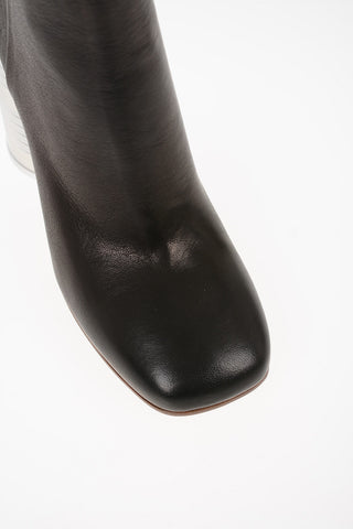 MM6 11cm Tin Can Heel Buffeted Leather Ankle Boot
